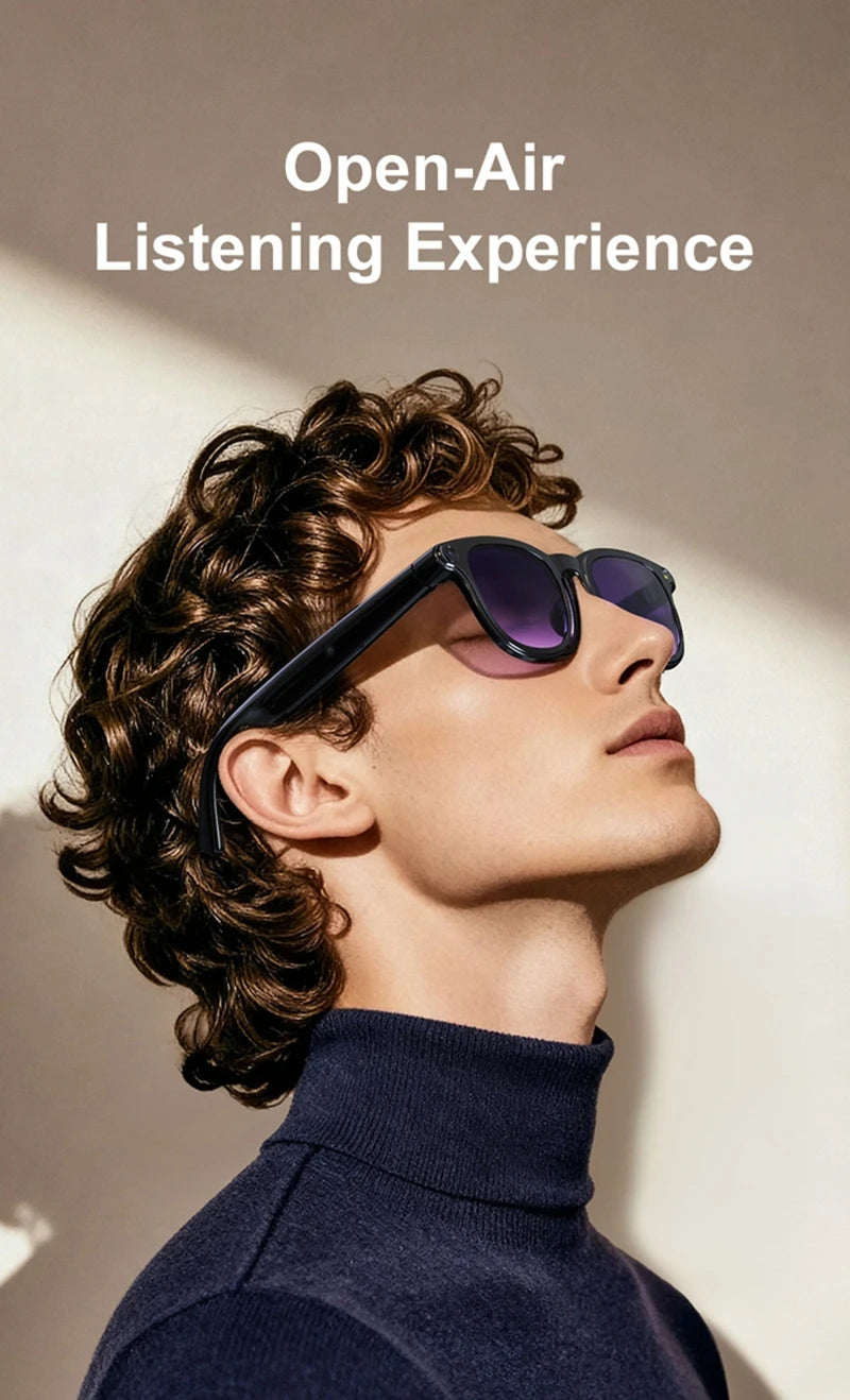 Lenovo 8K AI Smart Glasses With 100MP Camera Chat GPT Touch Sport Sunglasses Bluetooth Call Video Music Player For Men Women