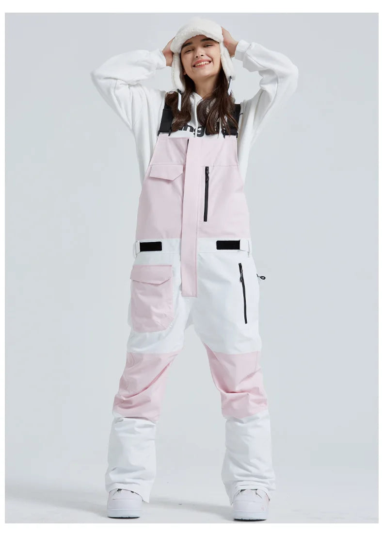 MUTUSNOW 2025 New Winter Women's and Men's Ski Strap Pants Windproof Waterproof Snowboarding Pants Outdoor Snowboard Overalls