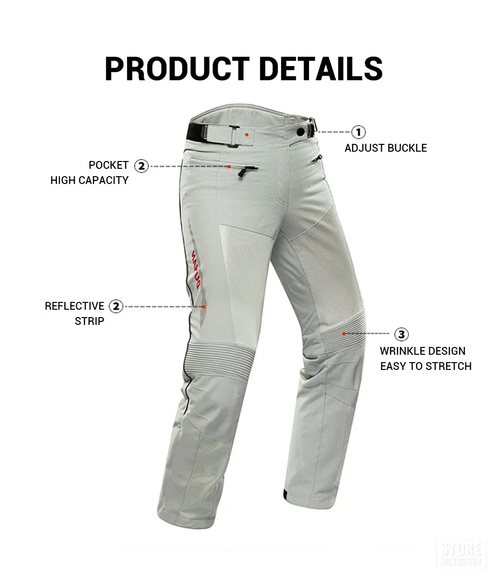 Clearance Motorcycle Riding Pants Men Summer Mesh Breathable Anti Drop Motocross Racing Pants Trousers Knee Protective Gear