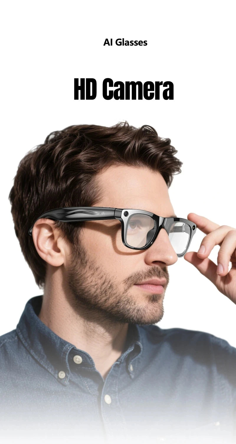 6K HD AI Smart Glasses Photochromic Multifunction Bluetooth Calling Voice Assistant Music Player Translate Camera Glasses 2025