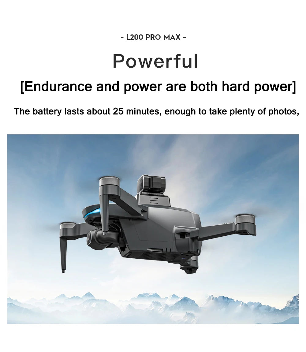 L200 PRO MAX Drone 4K Professional EIS Camera 2-Axis Gimbal 360° Obstacle Avoidance Brushless Motor GPS Quadcopter FPV RC Drones