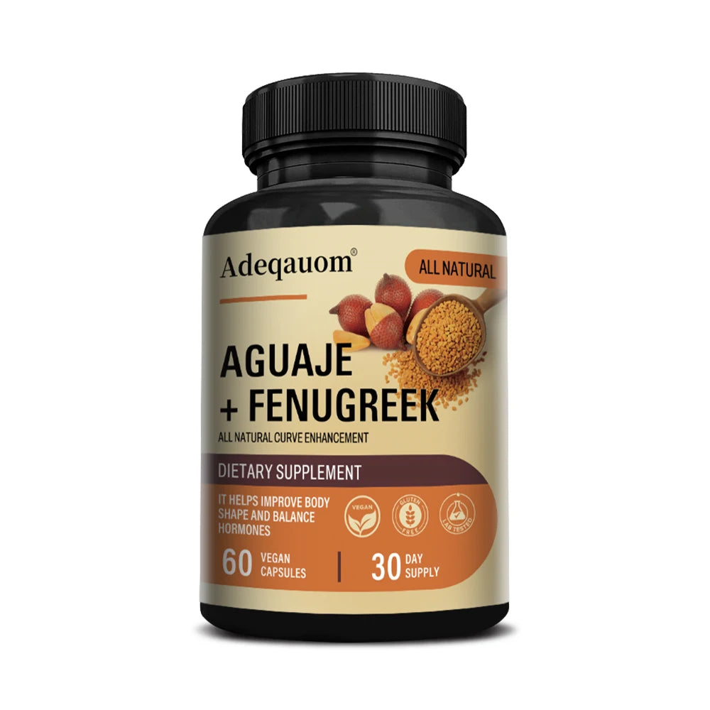 Aguaje + Fenugreek Capsules - 1000mg, Supports Buttocks, Curvy Body & Breast Support, Immune Health, Rich in Protein & Vitamins