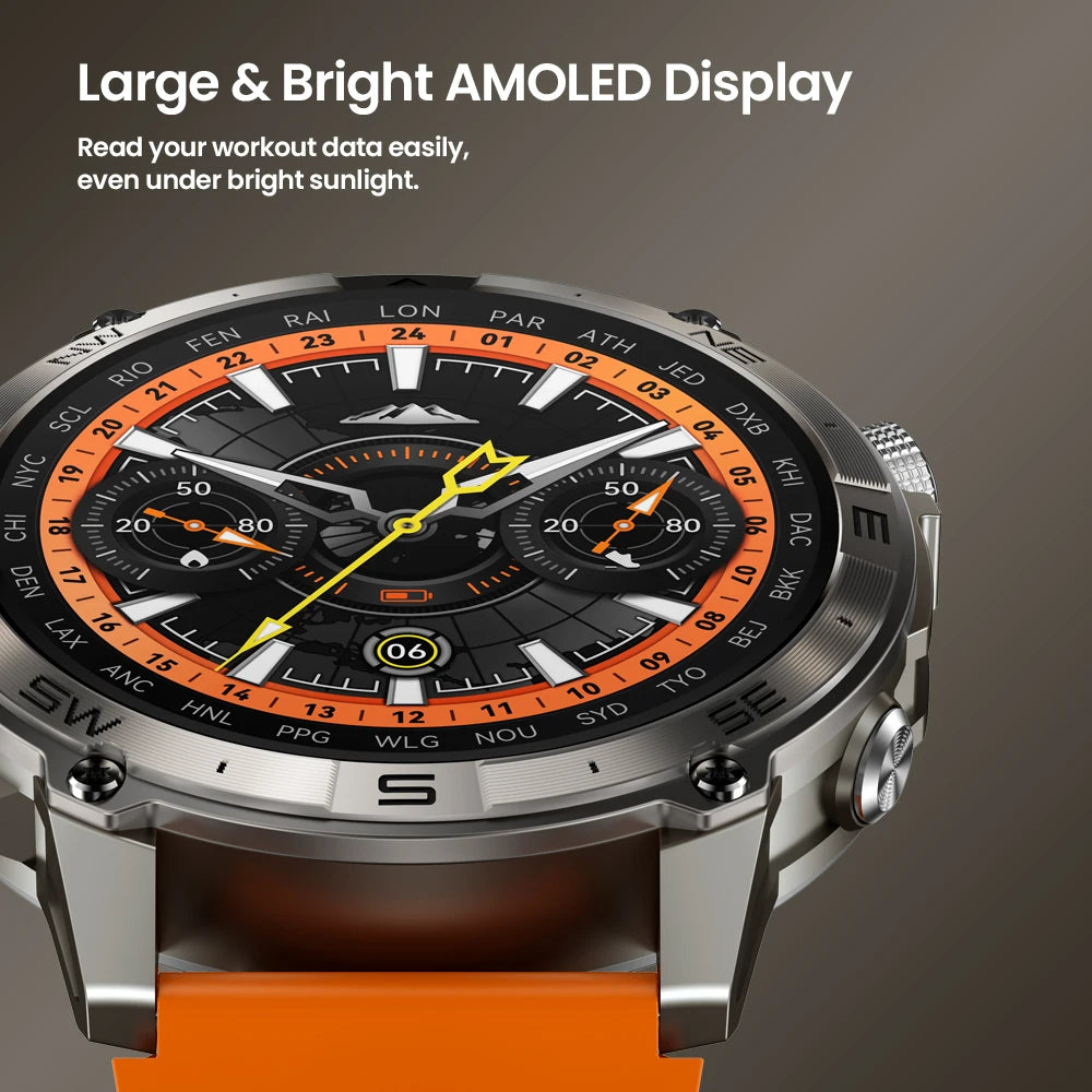 Zeblaze Stratos 2 Plus GPS Sports Smart Watch Built-in Compass Barometric Altimeter 1.43'' AMOLED Display Voice Call Smartwatch