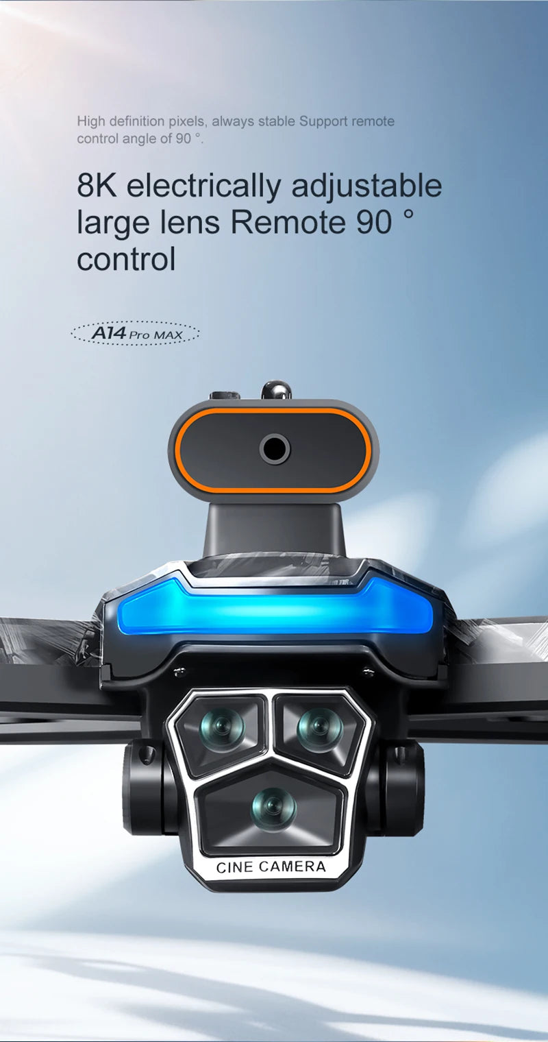 Upgrade A14 Pro Max Drone Aerial 8K HD Dual-Camera 5G WIFI GPS Brushless Motor Optical Flow Obstacle Avoidance RC Drone 10000M