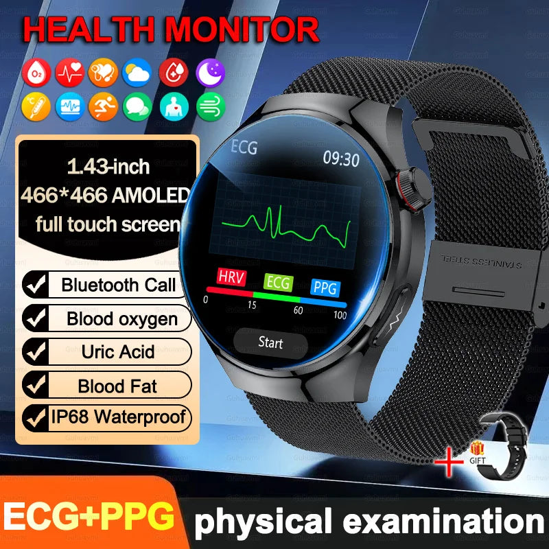2026New high-end Smart Watch Men Women Health Measurement Blood Oxygen Bp physical examination call exercise ECG Smartwatch Man