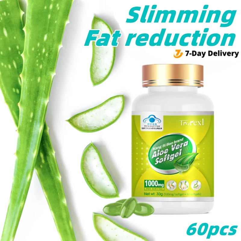 Weight Loss Slimming Products for Men & Women Aloe Vera Appetite Reduction Vegan Capsules