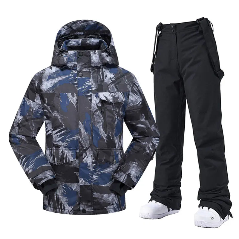 High Quality Men's Winter Waterproof Snowboard Jacket Pants Set Male Breathable Windbreak for Adults Ski Suits
