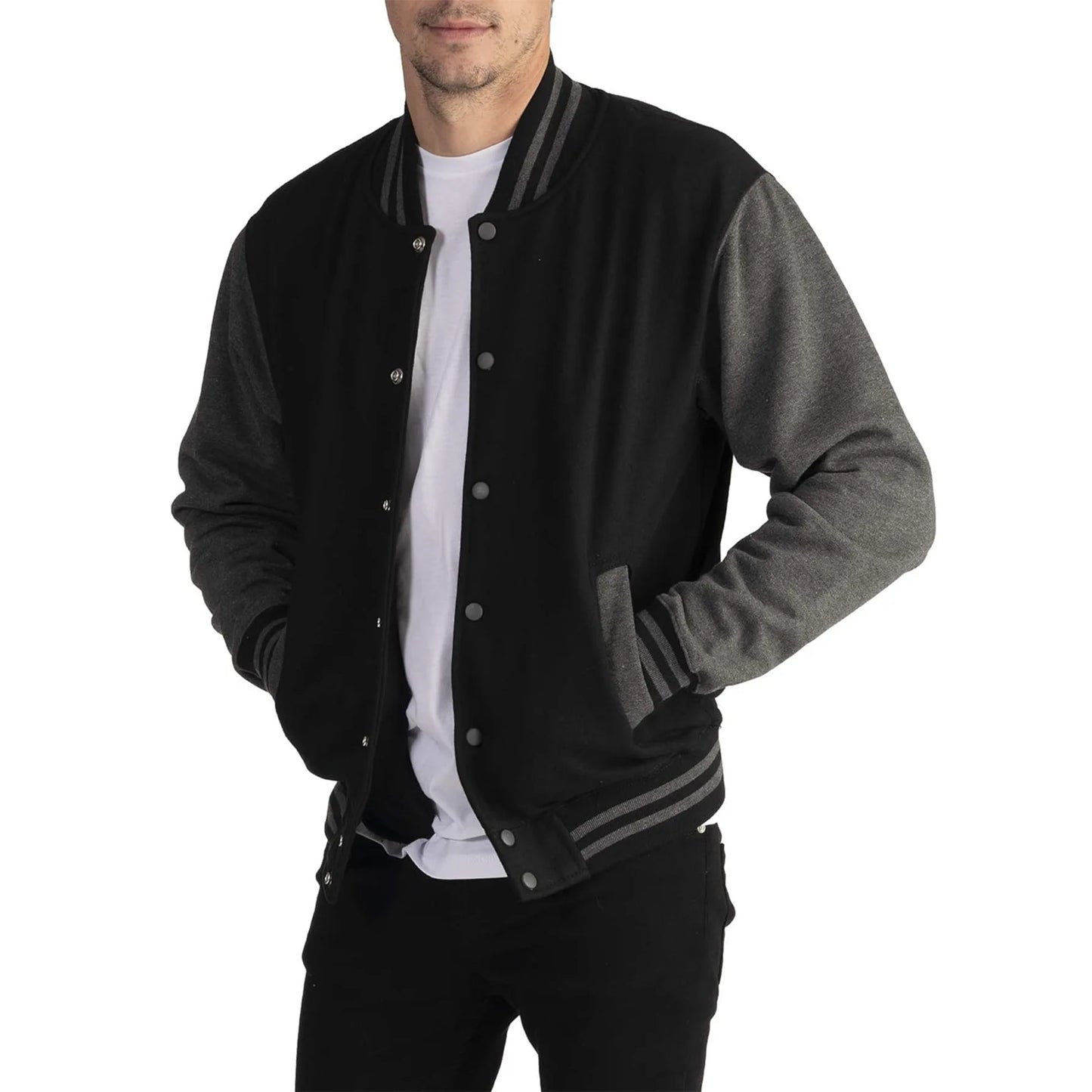 2025 New Arrival Fashion Fleece Casual Baseball Uniform Cotton Spliced Regular Rib Sleeve Brand Clothing Bomber Jacket Men S-XXL