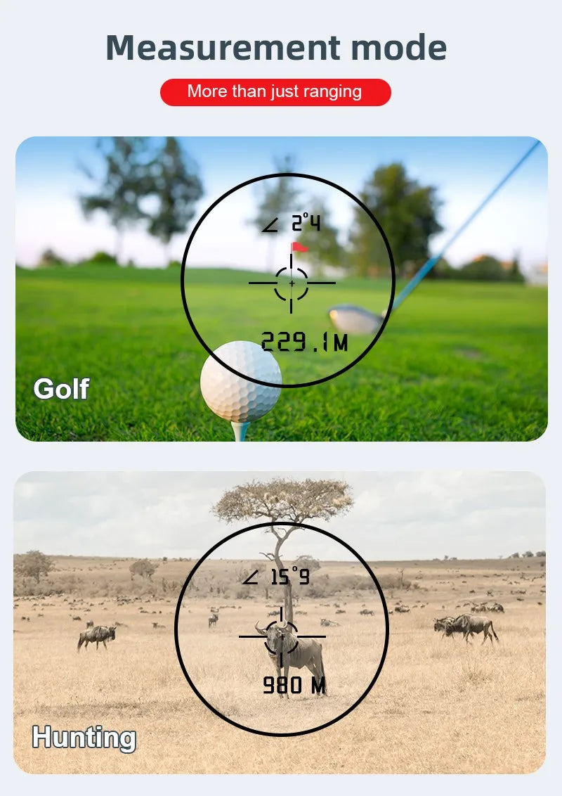 REVASRI Golf Laser Rangefinder Rechargeable 600M/1000M 6X Magnification Monocular Telescope Range Finder for Outdoor Sports