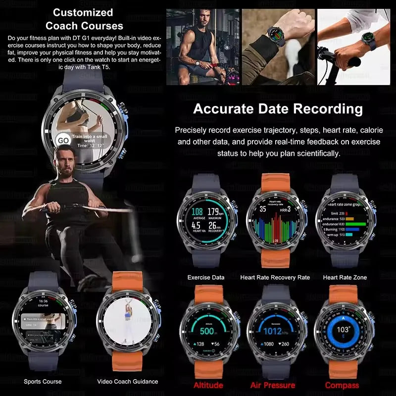 New Men GPS Offline Map Smart Watch Built-in GPS 4GB Memory HD Corning Gorilla Screen 10ATM Waterproof Bluetooth Call Smartwatch