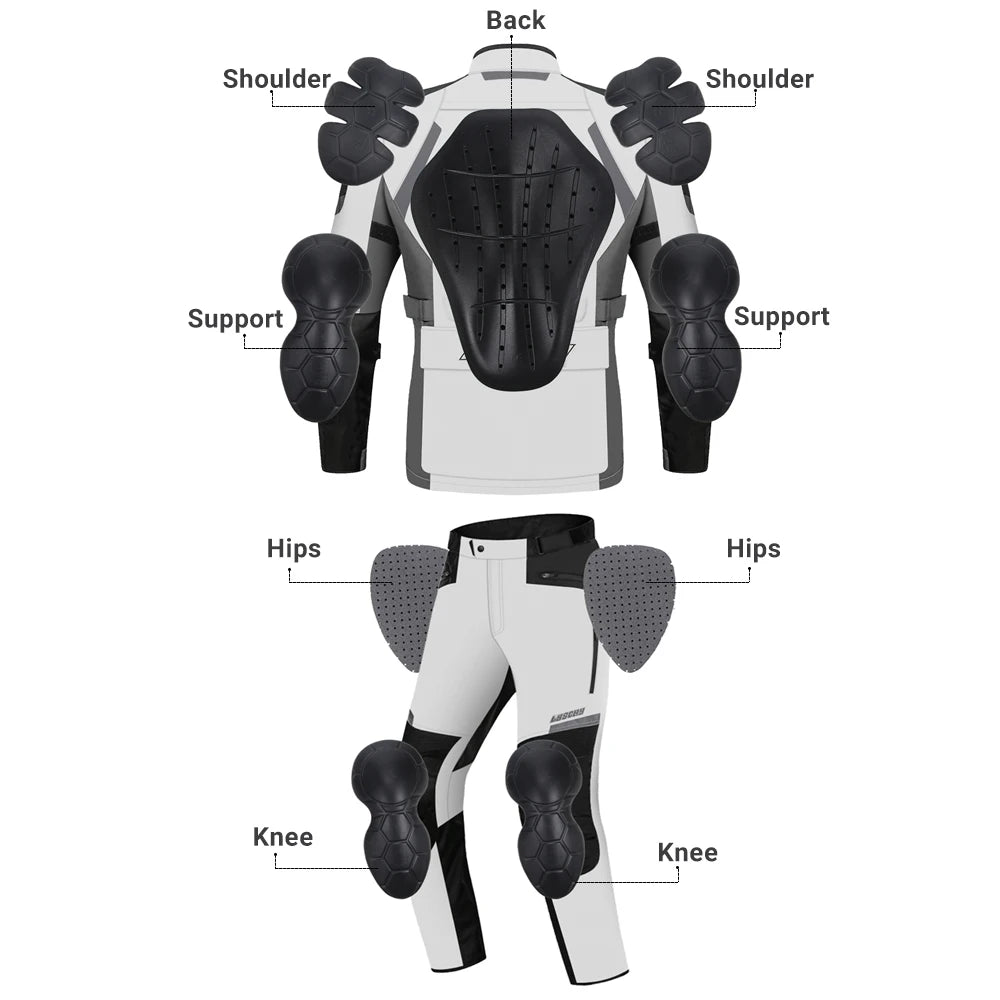 Motorcycle Jacket Motocross Jacket Pants Suit Waterproof Moto Jacket Racing Motorbike Jacket Riding Protection Men Women