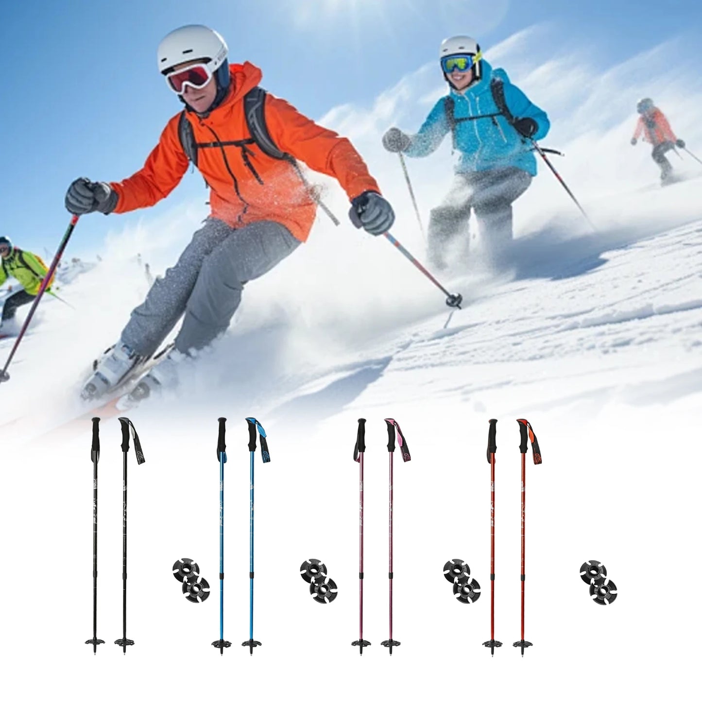 Skiing Pole Adjustable Trekking Poles for Outdoor Adventures Hiking Support Snowboarding Sturdy Walking Sticks for Mountains