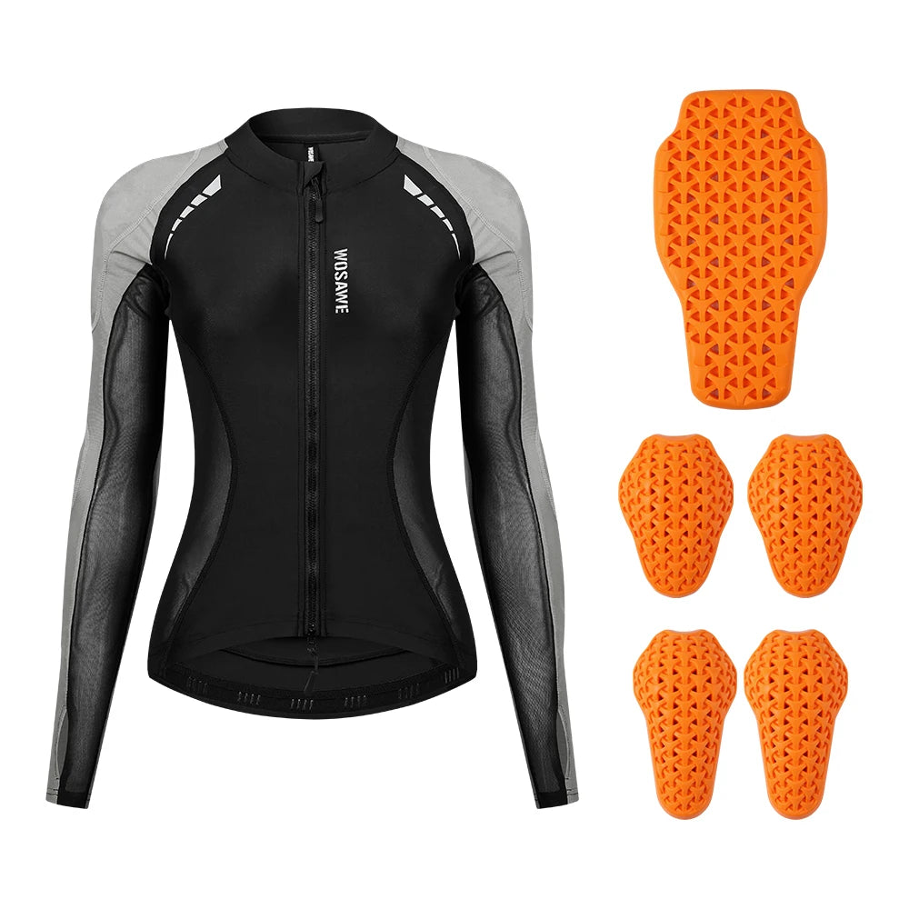 WOSAWE Summer Breathable Women's Motocross Motorcycle Armor Knight Riding Protect Anti Fall Soft Motorbike Armors Racing Jacket