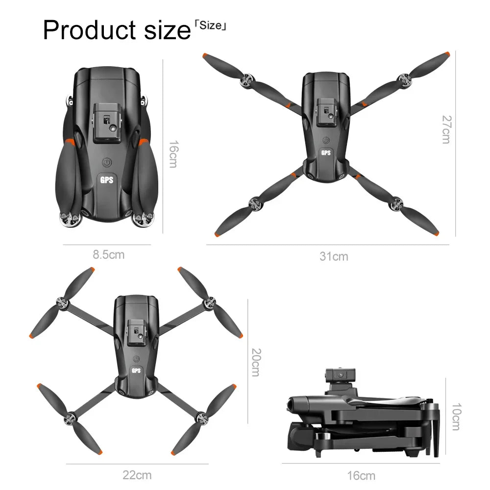 Original V198MAX GPS Drone 8K Professional Camera Aerial FPV Brush Laser Obstacle with Large Screen Remote Control Folding Dron