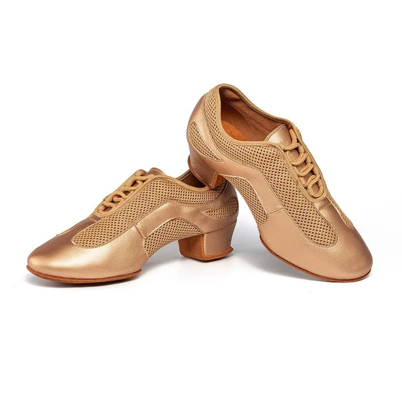 Latin Dance Shoes Adult Men Women Skin Tone Patent Leather Professional Soft Teacher Shoes Square Dance Shoes Ballroom Big Size