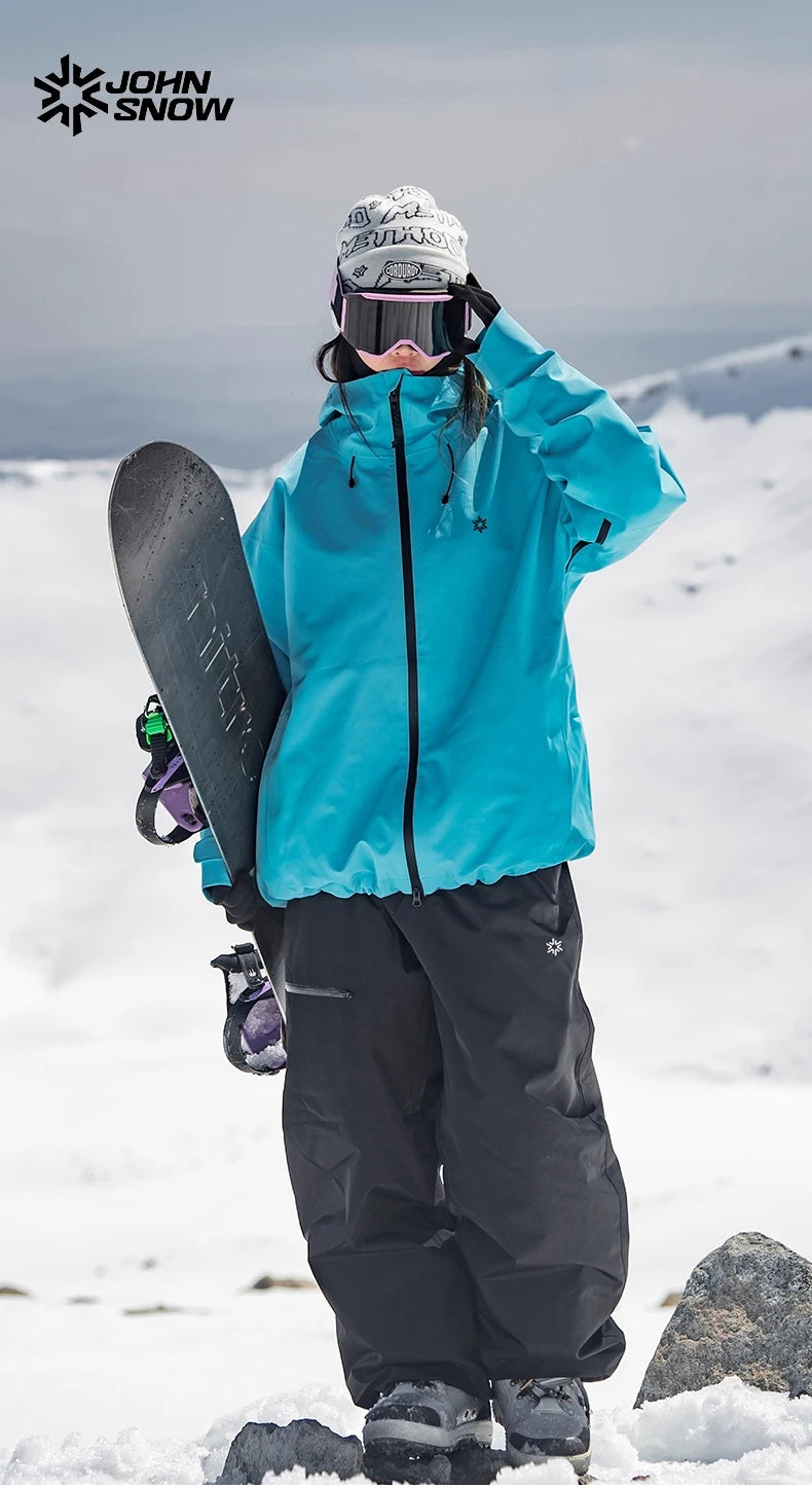 John Snow 2025 3L Ski Jacket & Pants Set Waterproof Snowboard Suit Thermal Winter Sports Gear with Fleece Lining for Men & Women