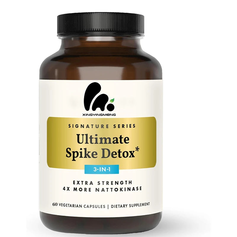 Ultimate Spike Detox | 60 capsules | 3-in-1 formula, containing nattokinase, bromelain, and curcumin | Non GMO, gluten free
