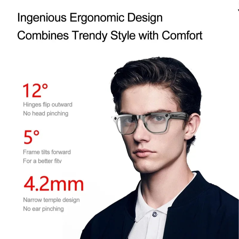 Lenovo 8K HD AI Smart Photochromic Glasses 4K Multifunctional Camera Bluetooth Call Voice Assistant Music Player Translate
