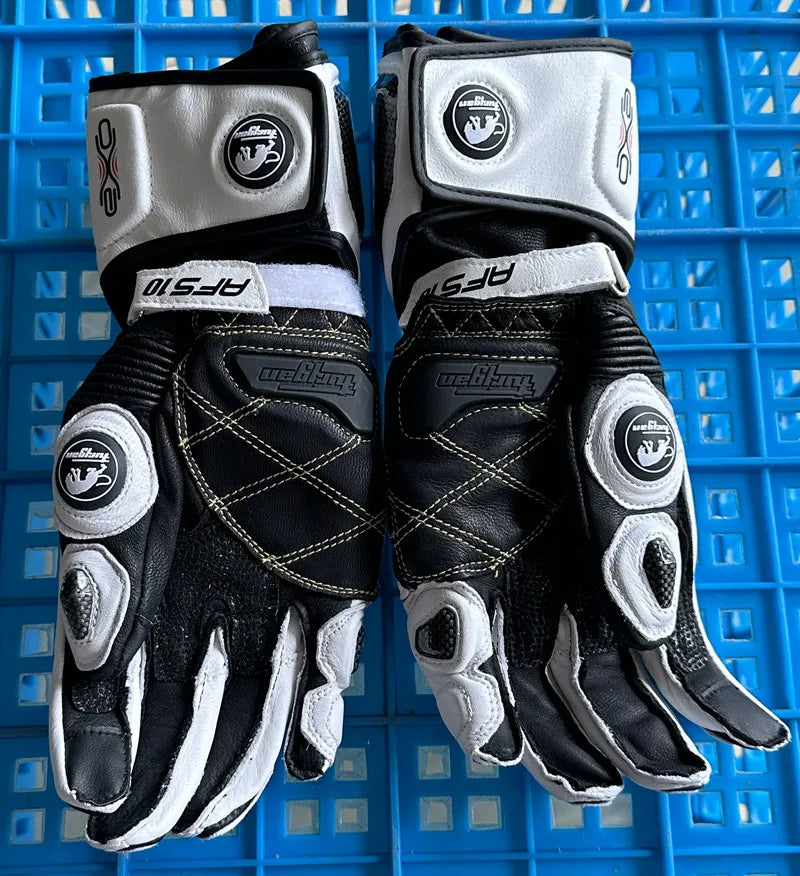 Genuine Leather Motorcycle Gloves Men's Windproof Outdoor Riding Motocross Gloves Touch screen Motociclismo Protective Equipment