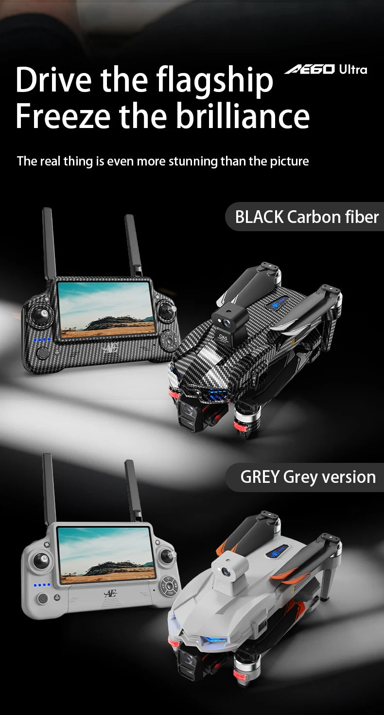 AE60 Ultra GPS Drone Profesional 8K HD Camera 3-axis gimbal Aerial Photography 12KM Obstacle Avoidance FPV Airdrop Fishing Drone