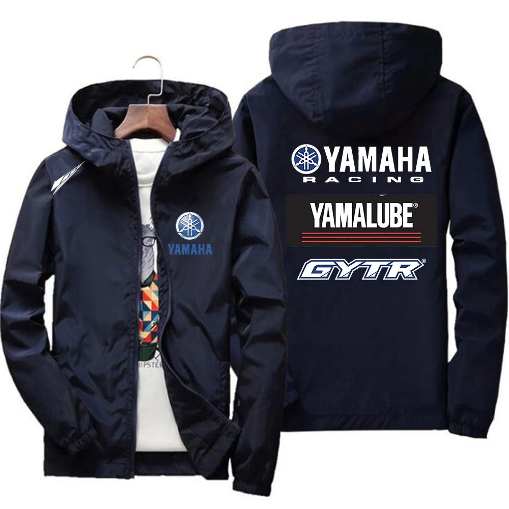 2026 new men's Yamaha GYTR motorcycle windproof hooded jacket men's outdoor sports enthusiasts Yamaha zipper jacket