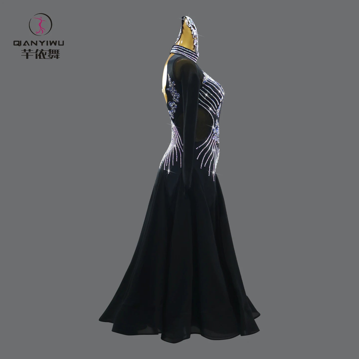 Girls Evening Dress Jazz Waltz Clothes Competition Stand Dance Sets Ballroom Suit 2026 Modern Match Women Dancewear Long Sleeves