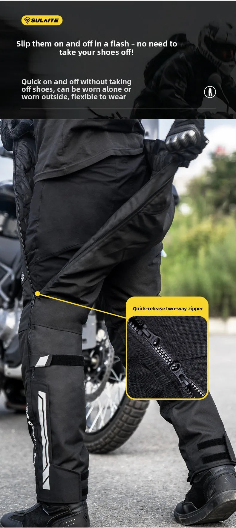 Winter Warm Motorcycle Riding Pants Quick Release Windproof Anti-Fall Wear-Resistant Motorcycle Pants for Riding