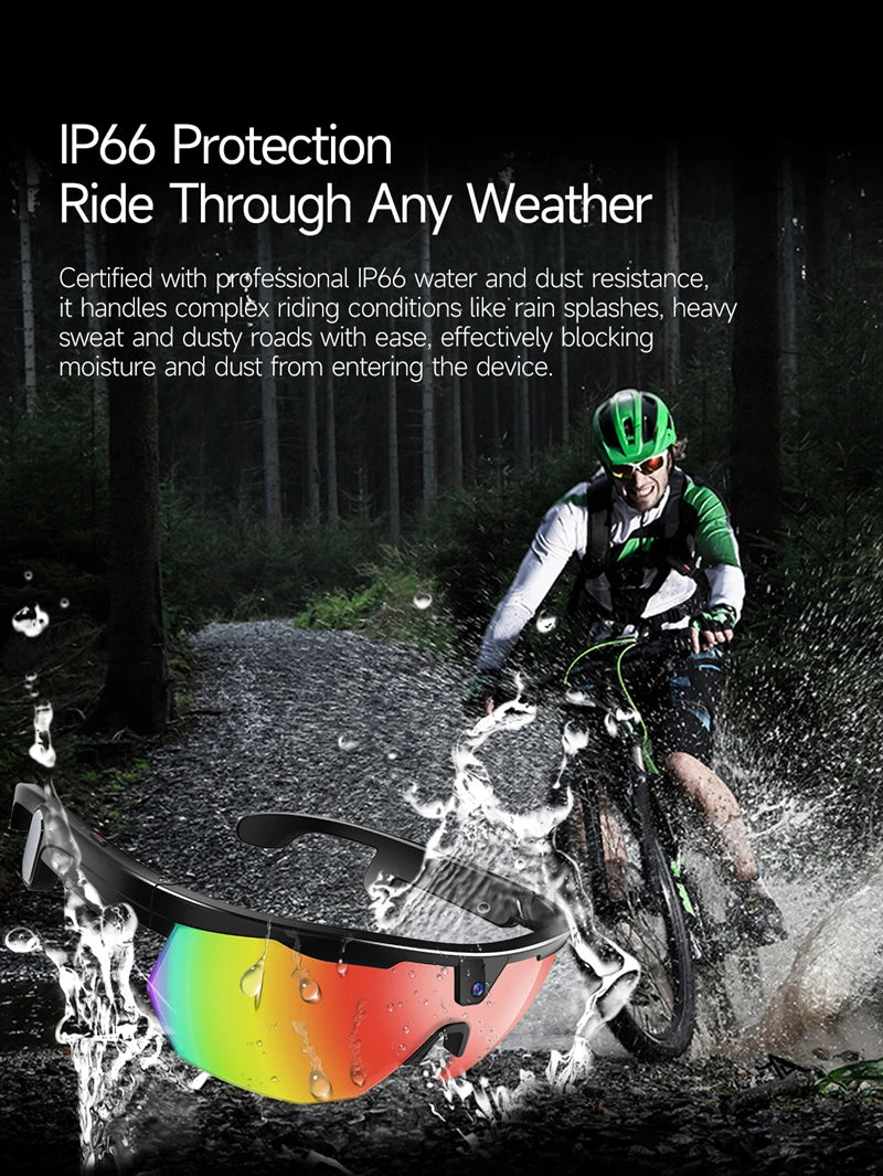 800W Pixel HD 4K Cycling Bluetooth Sports AI Smart Glasses For Photography Object Recognition Video Recording Navigation New