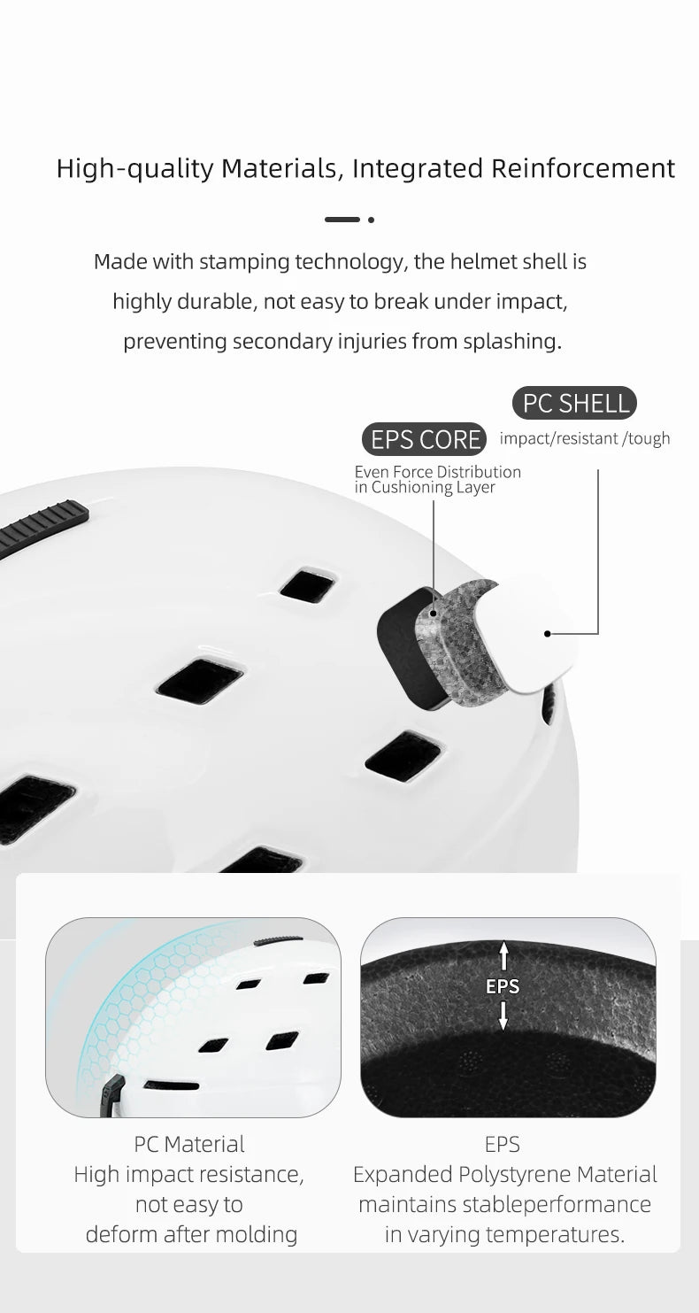 MOON-Professional Ski Helmet for Adult and Youth, Universal for Skateboard, Snowboard, Snow Equipment, Warm, Winter