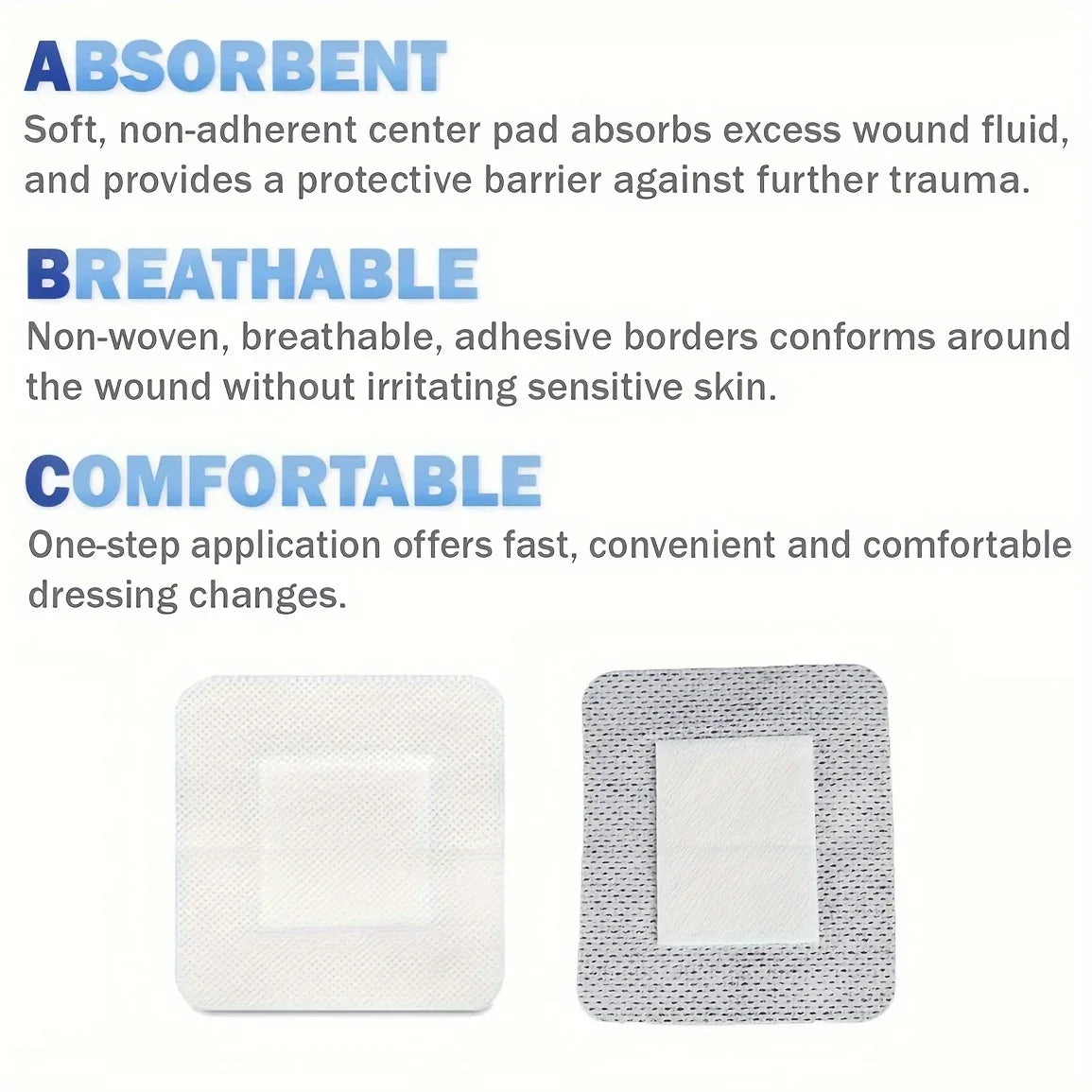 50pcs Large Size Hypoallergenic Non-woven Medical Adhesive Wound Dressing Band Aid Bandage Large Wound First Aid Health Patch
