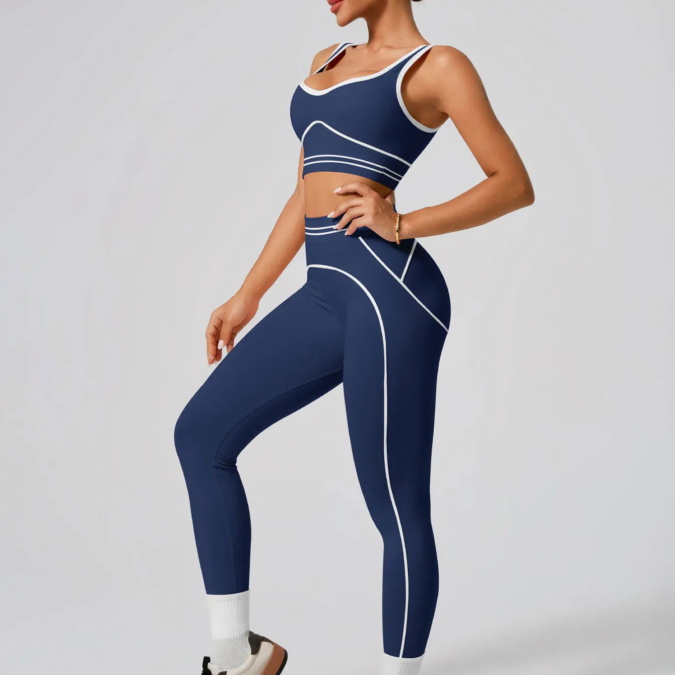 Women's Seamless Yoga Set - Sports Bra & High Waist Leggings Activewear for Gym Workout Fitness Exercise Stretch Athletic Outfit