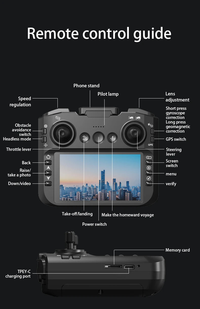 AE8 EVO GPS Drone 4K Professional HD Dual Camera With Screen 5G WIFI 360°Obstacle Avoidance Brushless Rc Quadcopter FPV Drones