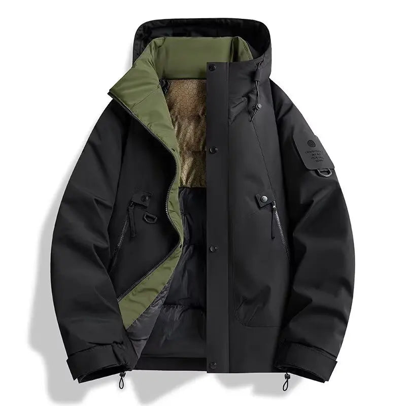 2025 New Men's Winter Coat Thickened and Warm Loose Cotton Jacket Outdoor Ski Jacket Padded Jacket
