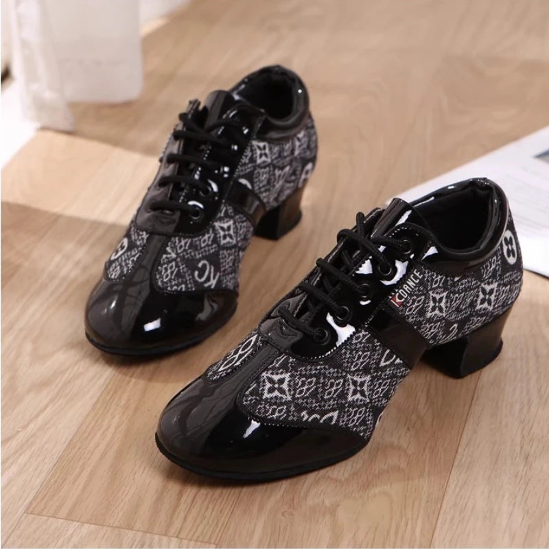 Latin Dance Shoes Women/Men Ballroom Tango Modern Dance Sneaker Adults Jazz Training Lace-Up Dancing Shoes