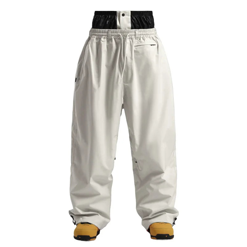 Gsou Snow 2025 Unisex Loose Fit Cargo Ski Pants - Waterproof Windproof Snowboard Trousers for Men & Women Winter Snow Gear