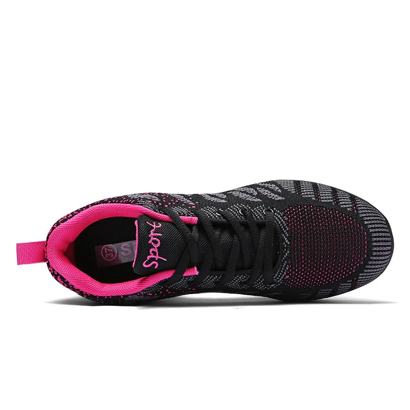 Breathable Dance Sneakers Woman Man Black Red Air Mesh Split-sole Square Dance Salsa Dancing Shoes Girls Ladies Sports Shoes