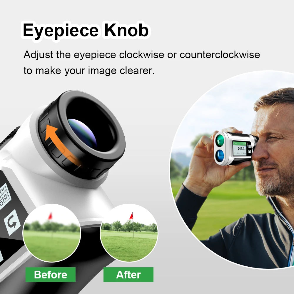 Golf Rangefinder with Slope Laser Range Finder with Touch Screen Flag Locking Vibration Ideal Golf Accessories for Golfers