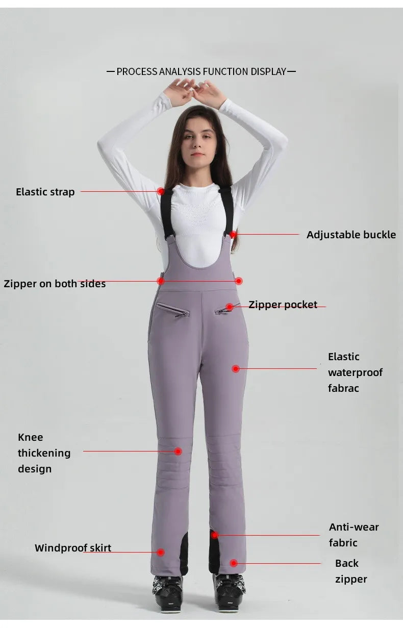 GSOU SNOW Women's Skiing Pants Warm Outdoor Sport Working Clothes Waterproof Snow Elasticity Trousers Winter Snow Snowboard Pant