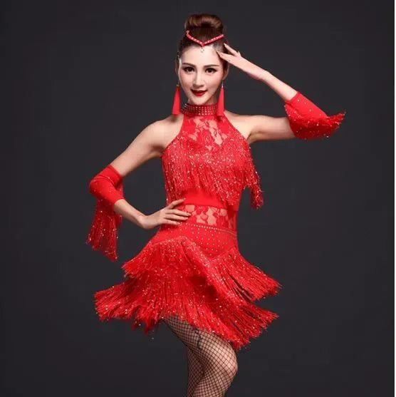 2026 New Latin Dance Dress Women/Girls/Lady New Sexy Fringe Salsa/Ballroom/Tango/Cha Cha/Rumba/Samba/Latin Dresses For Dancing