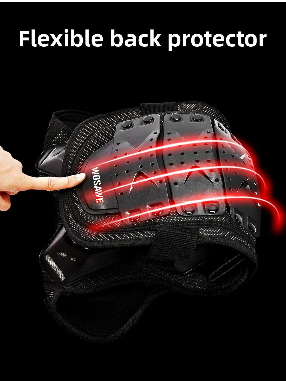 WOSAWE Children's Armor Jacket Spine Chest Protection Equipment Motocross Skateboard Moto Jacket Motorcycle Gear Moto Kids Armor