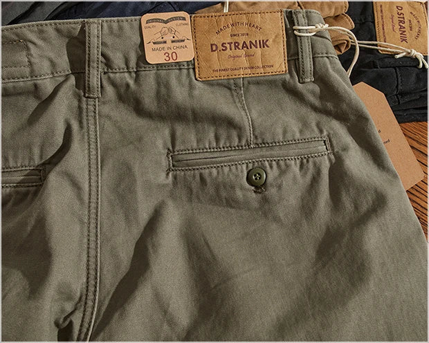 American Retro Workwear Pants Men's Heavyweight Chino Casual Straight Leg Tapered Versatile Cotton Urban Faion Trousers