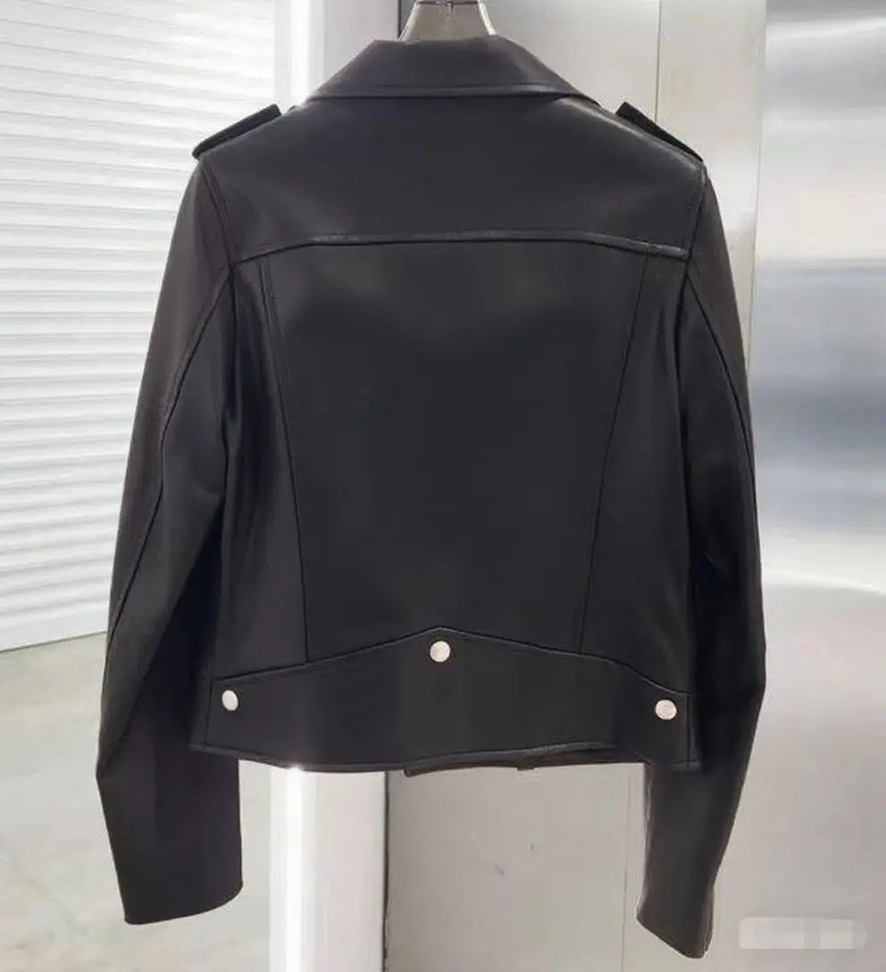2026 Men's Lapel Oblique Zipper PU Locomotive Leather Jacket, Autumn, New Casual Versatile Slim Fit, Leather Jacket