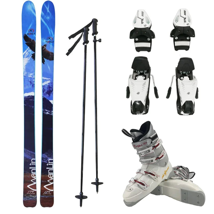 Carbon Skis Set Snow Binding Snow Boots Shoes High Quality Normal Norml Ski Adult Speed Ski