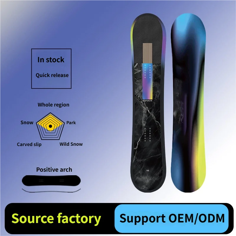 White Poplar Wood Core Waterproof All Mountain Ski Board Set Base All Terrain Suitable Bindings Boots Snowboarding