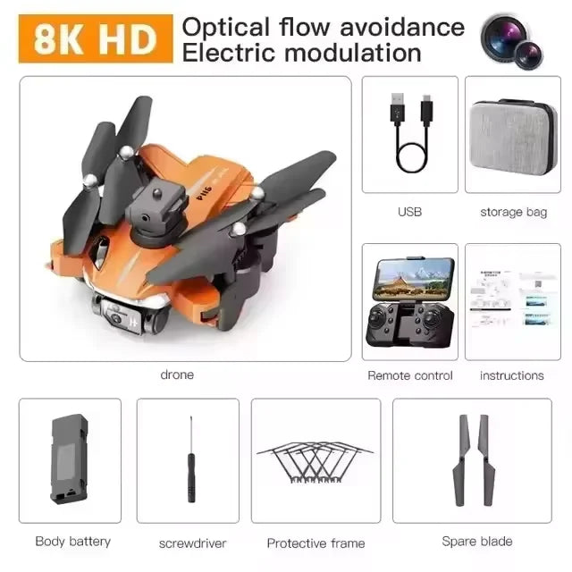 New P11 Max GPS Drone 8K HD 5G Professional Aerial Photography Dual Camera Obstacle Avoidanc Brushless Quadrotor 20000M 2026