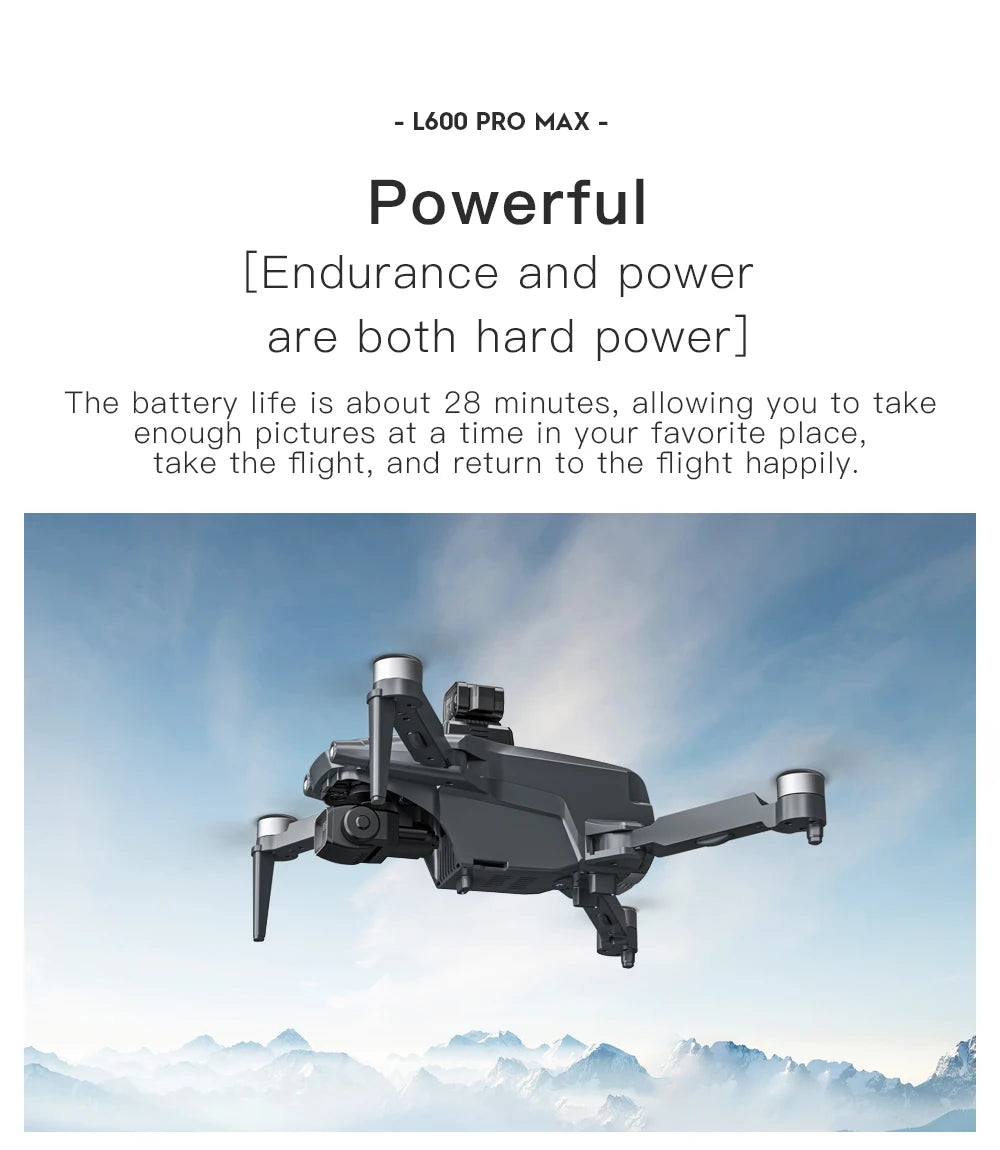 L600 PRO MAX / PRO GPS Drone Professional 4K HD Dual Camera 3-Axis PTZ Brushless Obstacle Avoidance 5G WIFI RC Quadcopter Toys