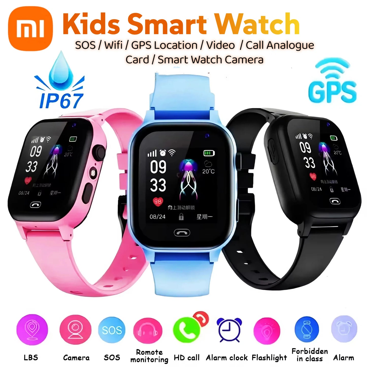 Xiaomi Kids Smart Watch 5G Multifunctional Waterproof IP57 SOS GPS Camera Call Sim Card Child Gifts Sport Watches Tracker 2026