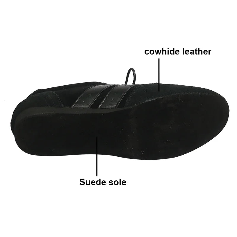 Venus lure Lightweight Dance Sneakers Men Leather Black Suede Sole Unisex Dance Shoes Practice Indoor Shoes for Dancing