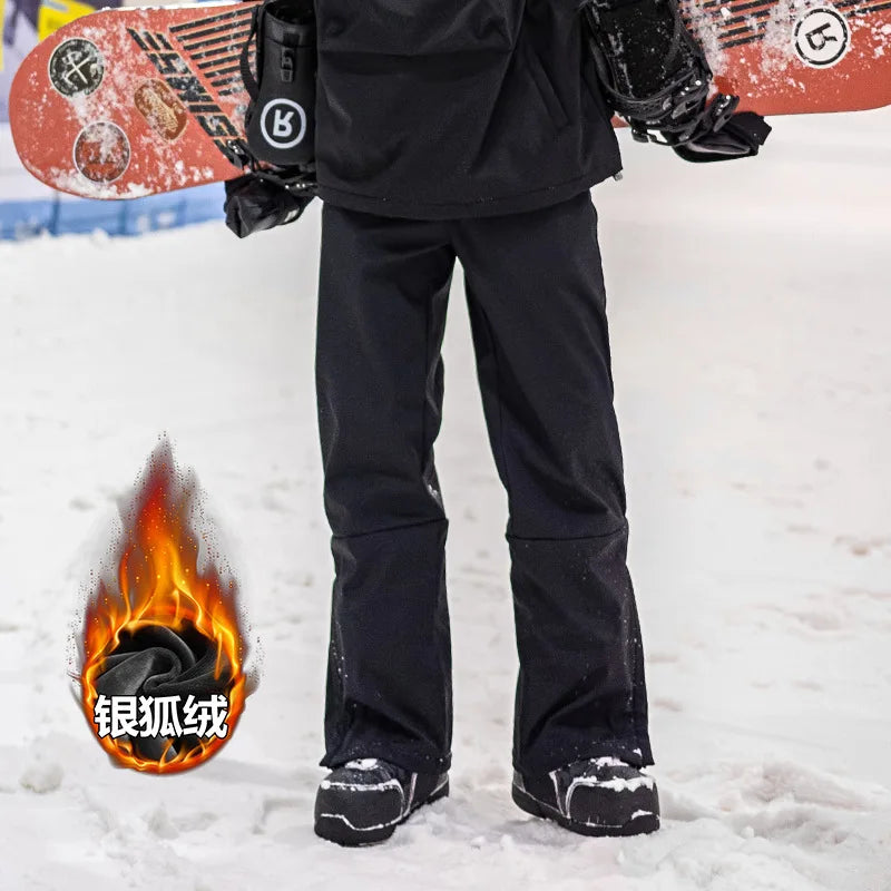 New Trendy Windproof And Warm Rabbit Ear Snow Clothes Men's And Women's Velvet Ski Clothes Set Couple Snow Clothes