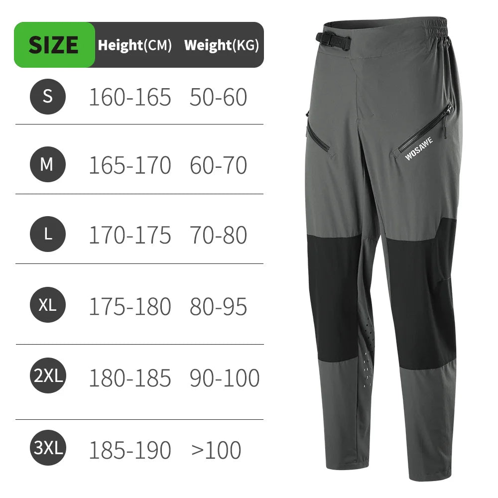 WOSAWE Men's Motorcycle Pants Summer Motocross Clothing Off Road BMX ATV DH Mountain Bike Cycling Moto Long Pants